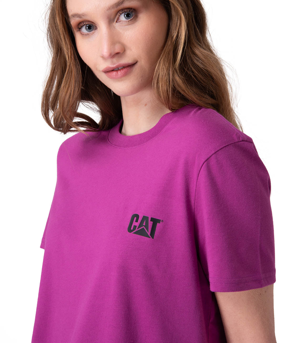 Polera Manga Corta Mujer Cat Logo Tee Morado