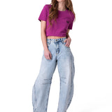 Polera Manga Corta Mujer Cat Logo Tee Morado