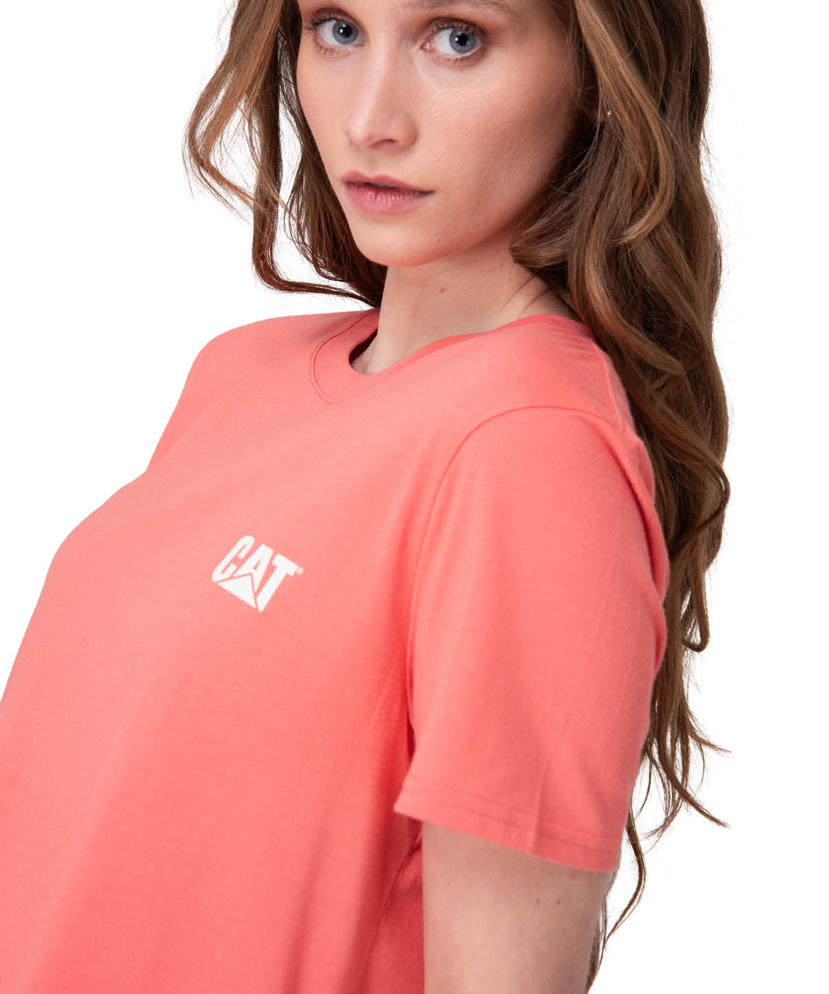 Polera Manga Corta Mujer Cat Logo Tee Rosado