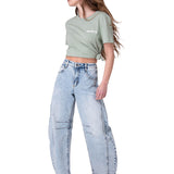 Polera Manga Corta Mujer Caterpillar Logo Tee Verde