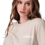 Polera Manga Corta Mujer Caterpillar Logo Tee Beige/Crudo