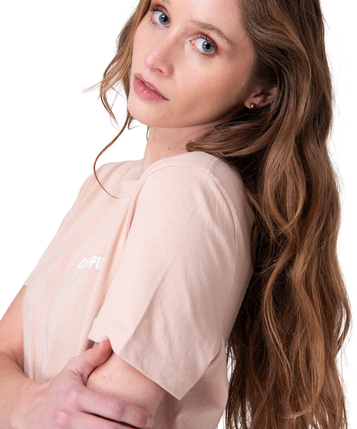 Polera Manga Corta Mujer Caterpillar Logo Tee Rosado