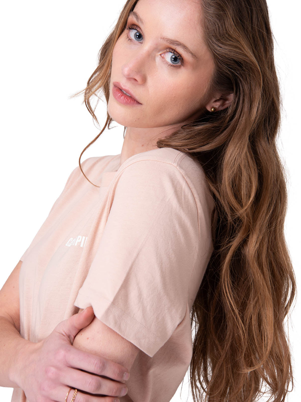 Polera Manga Corta Mujer Caterpillar Logo Tee Rosado