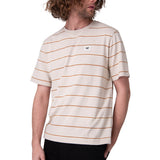 Polera Manga Corta Hombre Stripe Label Tee Beige/Crudo