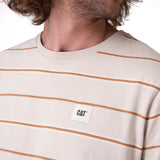 Polera Manga Corta Hombre Stripe Label Tee Beige/Crudo