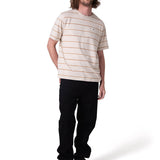 Polera Manga Corta Hombre Stripe Label Tee Beige/Crudo