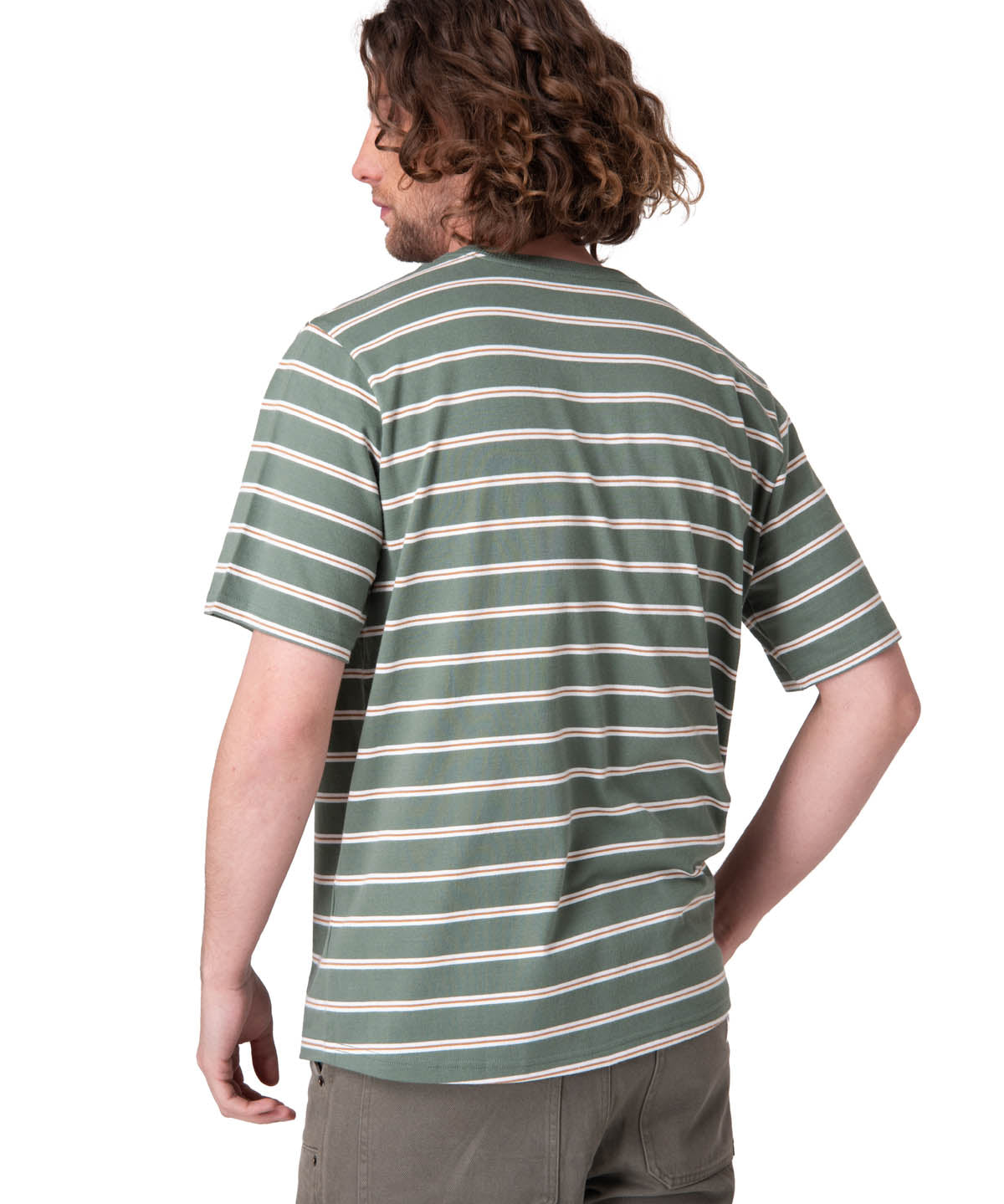 Polera Manga Corta Hombre Stripe Label Tee Verde