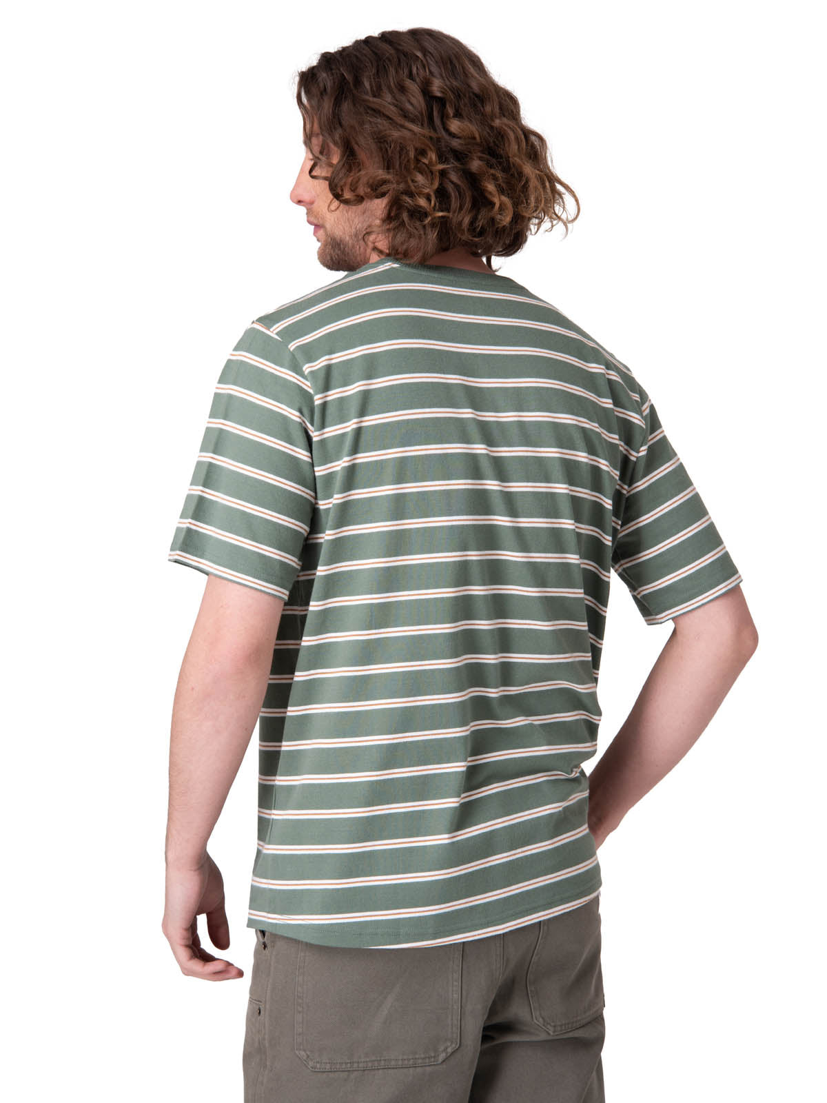 Polera Manga Corta Hombre Stripe Label Tee Verde