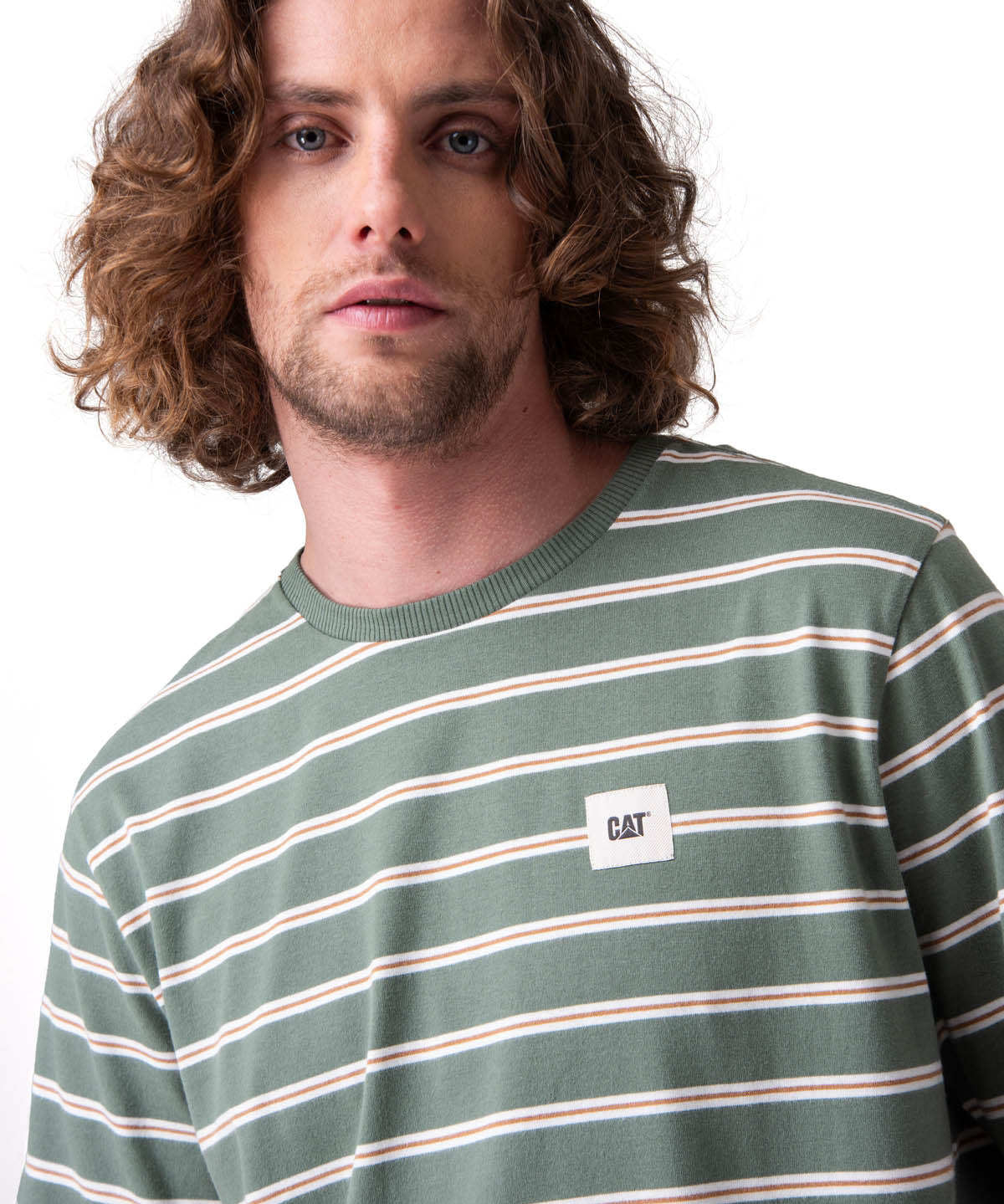 Polera Manga Corta Hombre Stripe Label Tee Verde