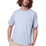 Polera Manga Corta Hombre Solid Pocket Label Celeste