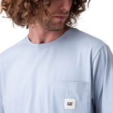 Polera Manga Corta Hombre Solid Pocket Label Celeste