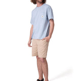 Polera Manga Corta Hombre Solid Pocket Label Celeste