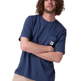 Polera Manga Corta Hombre Solid Pocket Label Azul