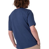 Polera Manga Corta Hombre Solid Pocket Label Azul