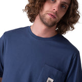 Polera Manga Corta Hombre Solid Pocket Label Azul