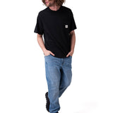 Polera Manga Corta Hombre Solid Pocket Label Negro