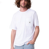 Polera Manga Corta Hombre Solid Pocket Label Blanco