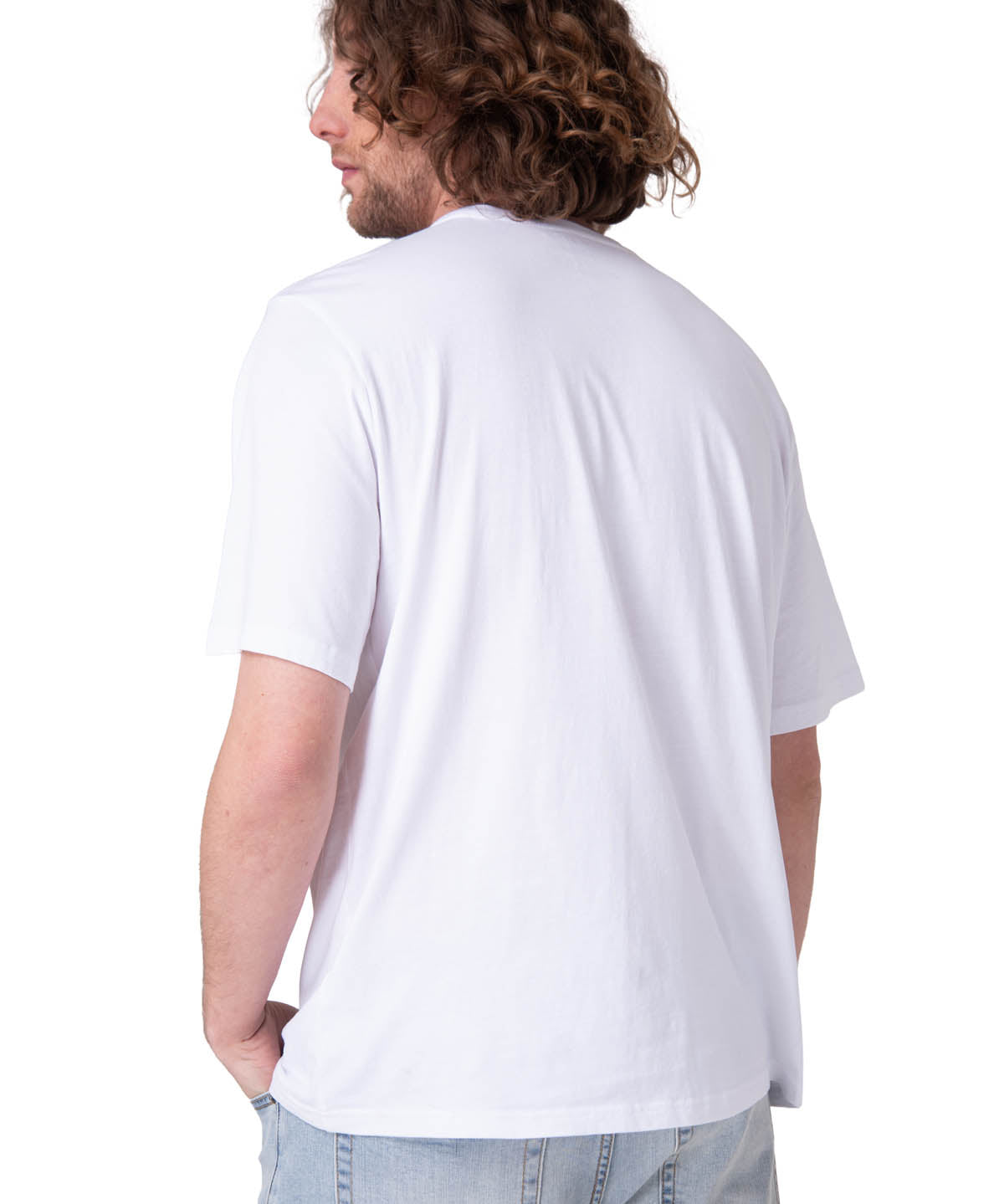 Polera Manga Corta Hombre Solid Pocket Label Blanco