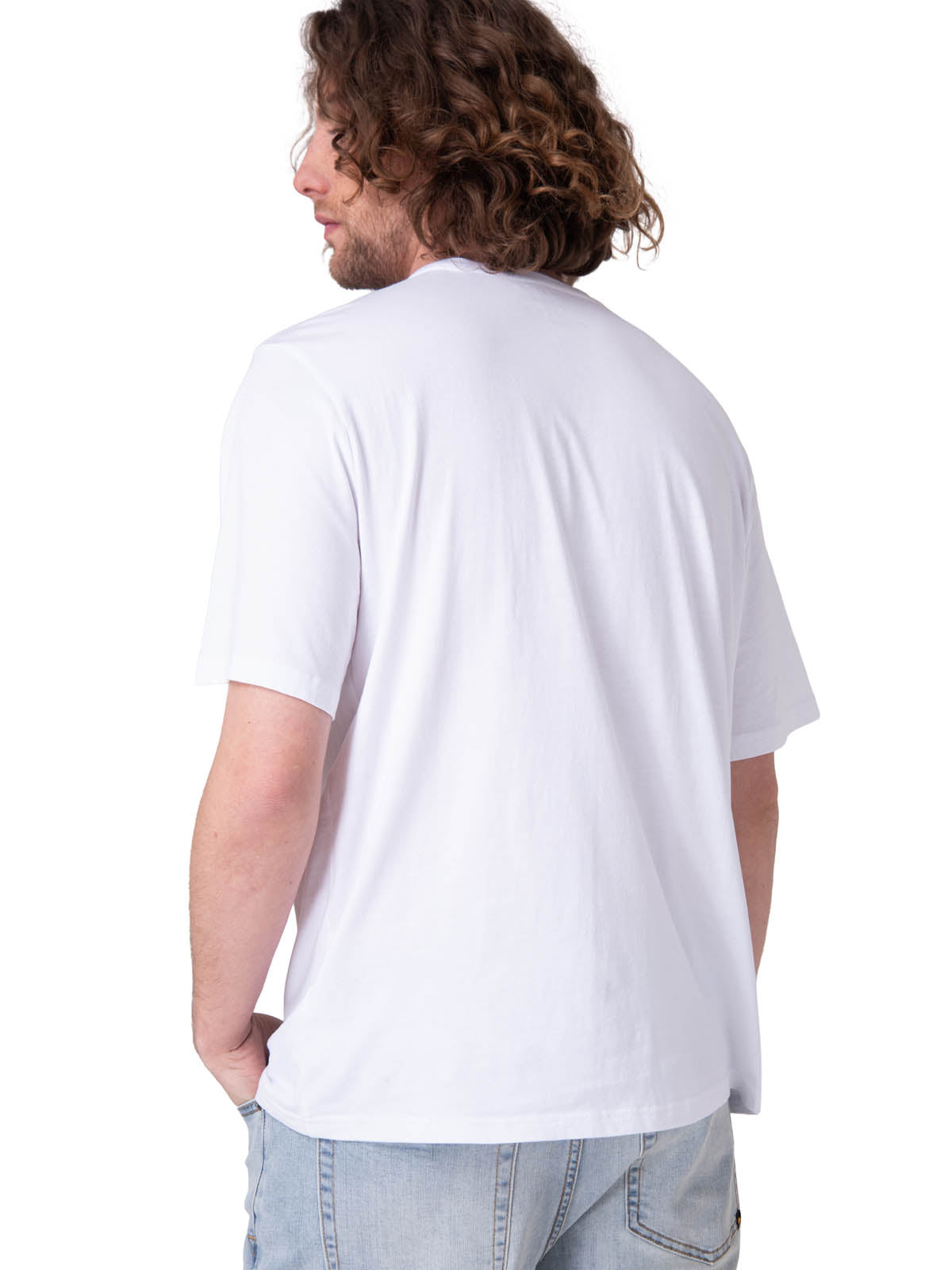 Polera Manga Corta Hombre Solid Pocket Label Blanco