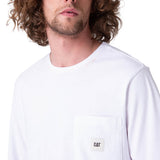 Polera Manga Corta Hombre Solid Pocket Label Blanco