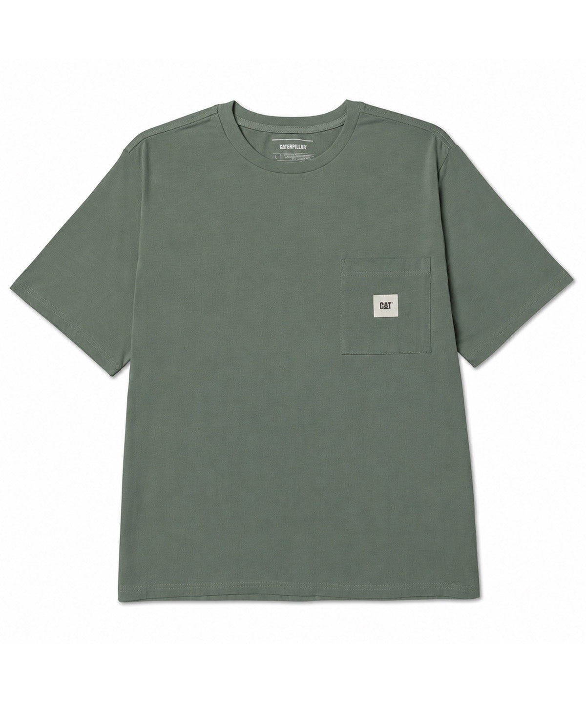 Polera Manga Corta Hombre Solid Pocket Label Verde