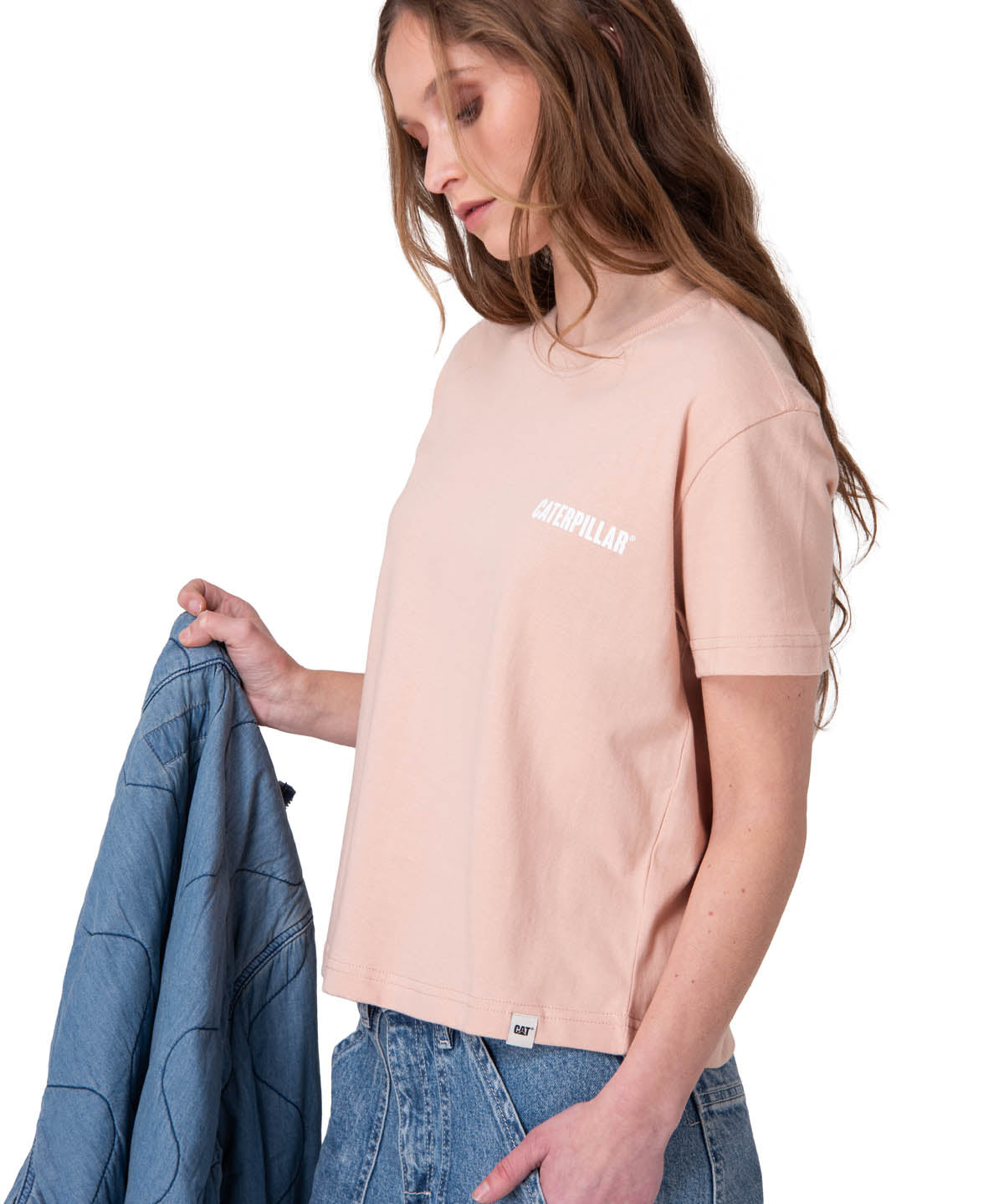 Polera Manga Corta Mujer Boxy Thrive Graphic Rosado