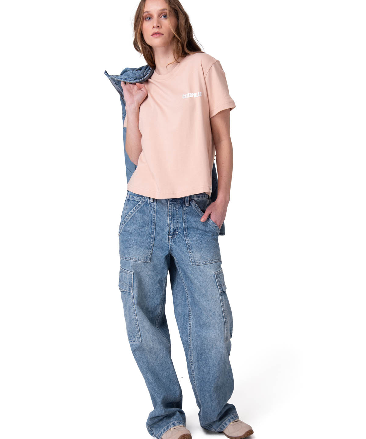Polera Manga Corta Mujer Boxy Thrive Graphic Rosado