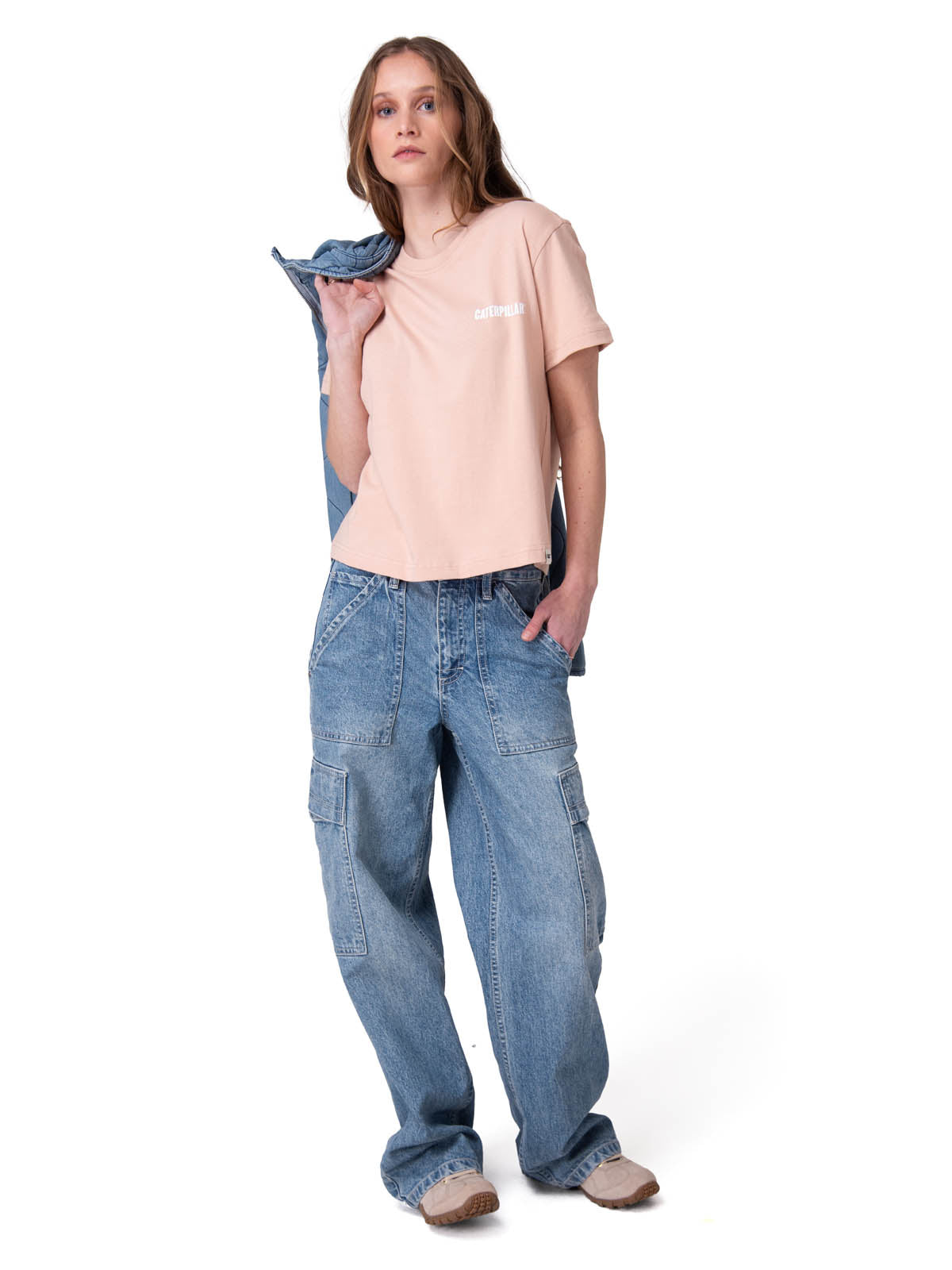 Polera Manga Corta Mujer Boxy Thrive Graphic Rosado