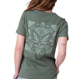 Polera Manga Corta Mujer Floral Graphic Tee Verde
