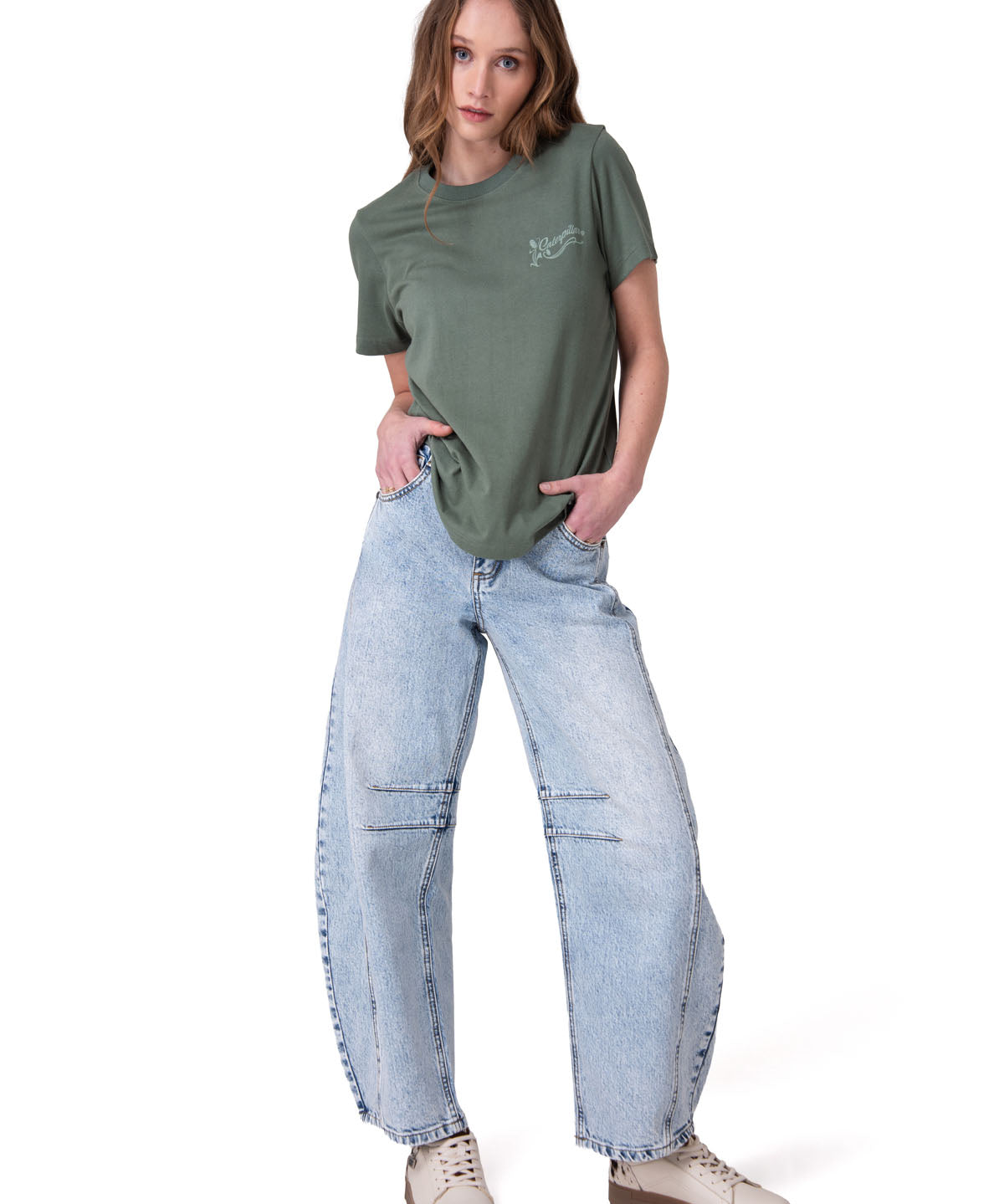 Polera Manga Corta Mujer Floral Graphic Tee Verde