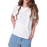 Polera Manga Corta Mujer Fish Graphic Tee Blanco