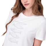 Polera Manga Corta Mujer Fish Graphic Tee Blanco