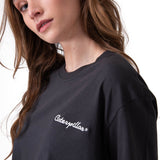 Polera Manga Corta Mujer Boxy Heavyweight Emb Negro