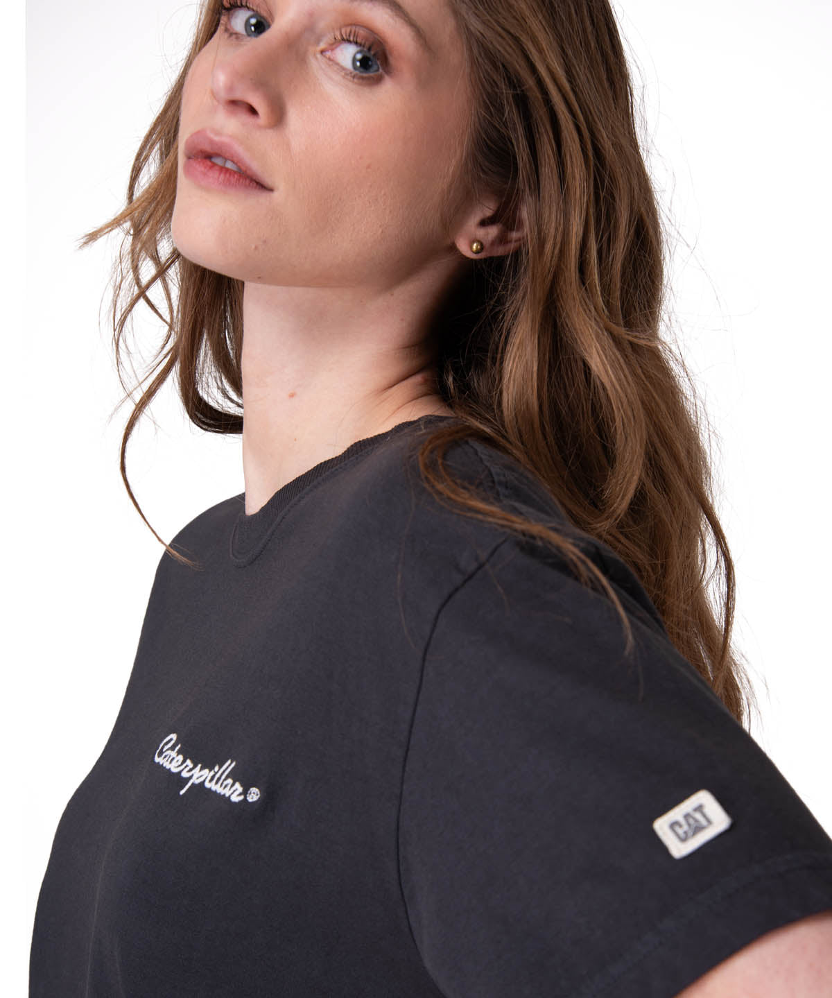 Polera Manga Corta Mujer Boxy Heavyweight Emb Negro