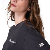 Polera Manga Corta Mujer Boxy Heavyweight Emb Negro