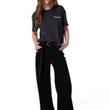Polera Manga Corta Mujer Boxy Heavyweight Emb Negro