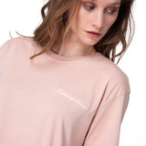 Polera Manga Corta Mujer Boxy Heavyweight Emb Rosado