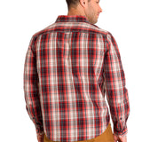 Camisa Manga Larga Casual Hombre Plaid Poplin Rojo CAT