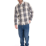 Camisa Manga Larga Casual Hombre Plaid Poplin Amarillo CAT