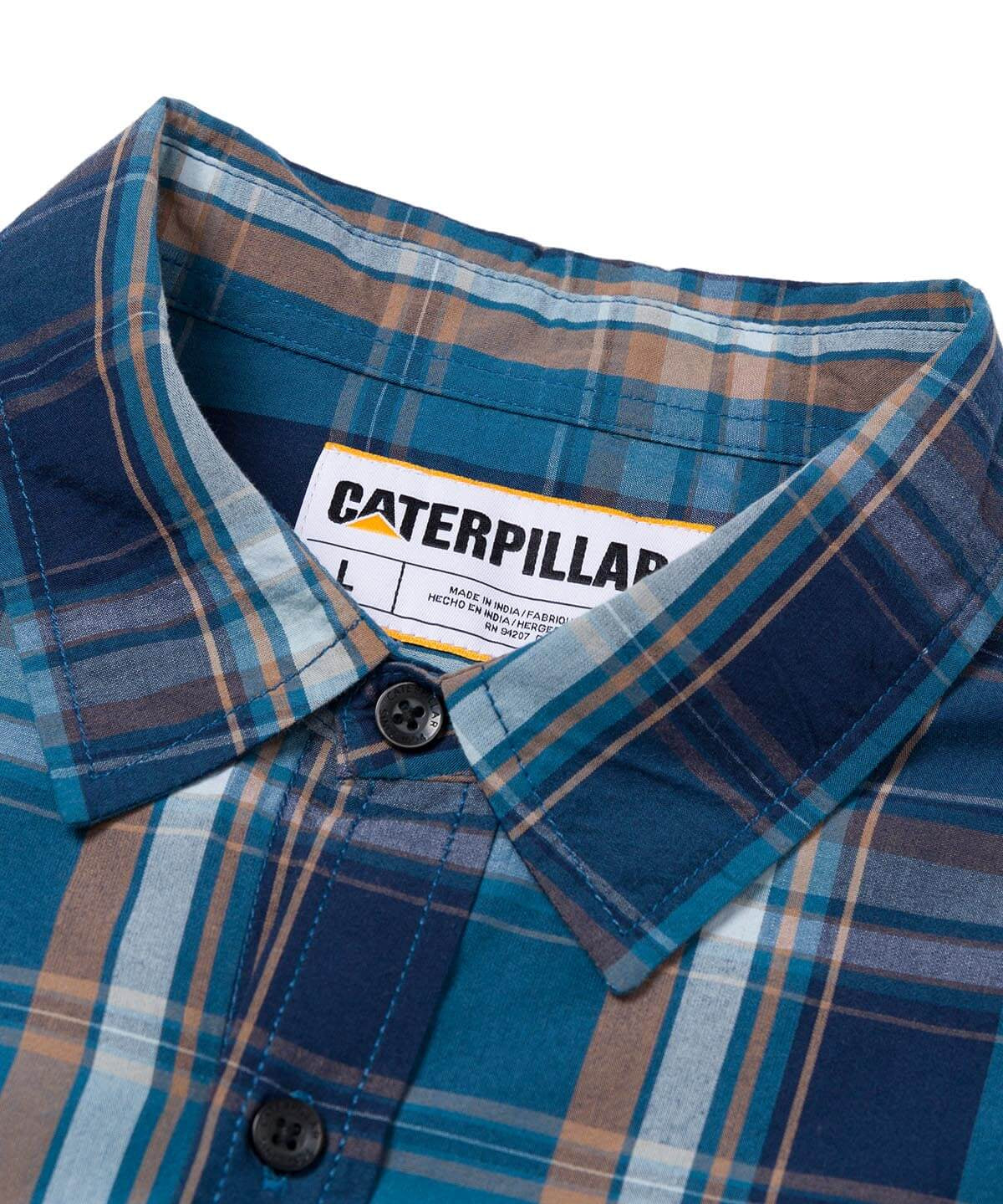 Camisa Manga LargaCasual Hombre Plaid Poplin Rojo Azul CAT