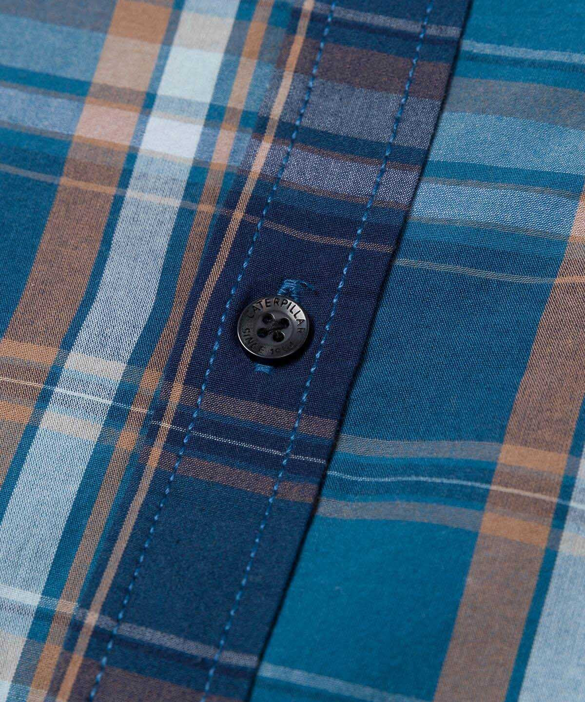 Camisa Manga LargaCasual Hombre Plaid Poplin Rojo Azul CAT