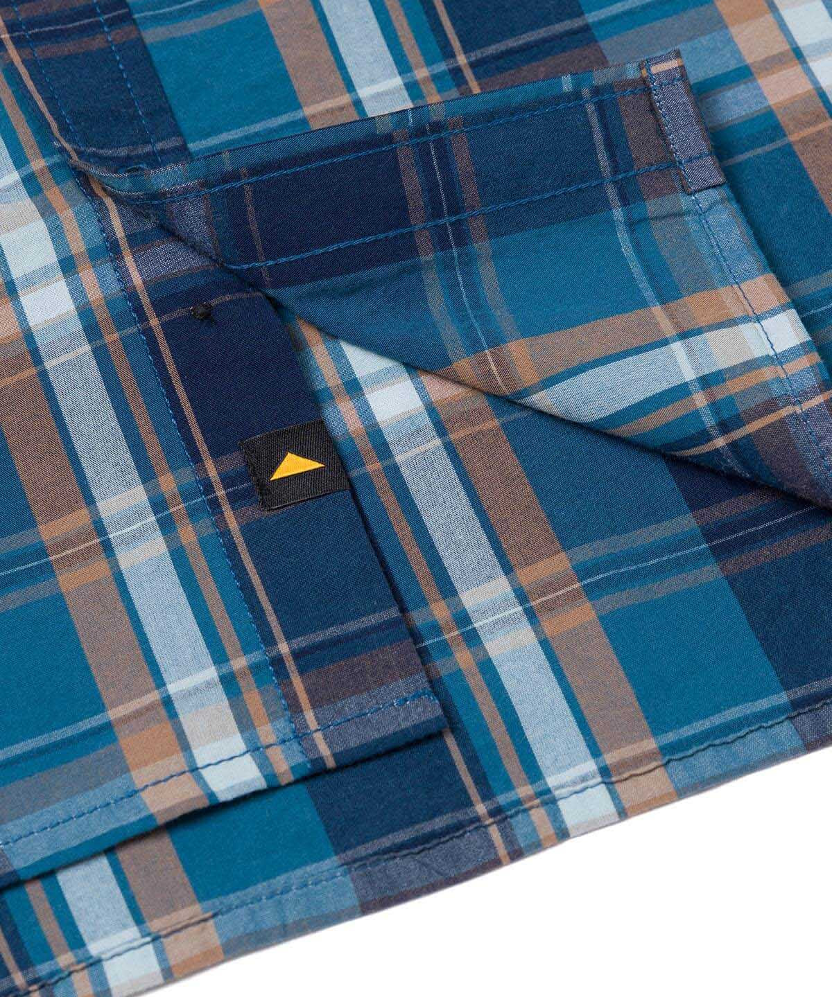 Camisa Manga LargaCasual Hombre Plaid Poplin Rojo Azul CAT