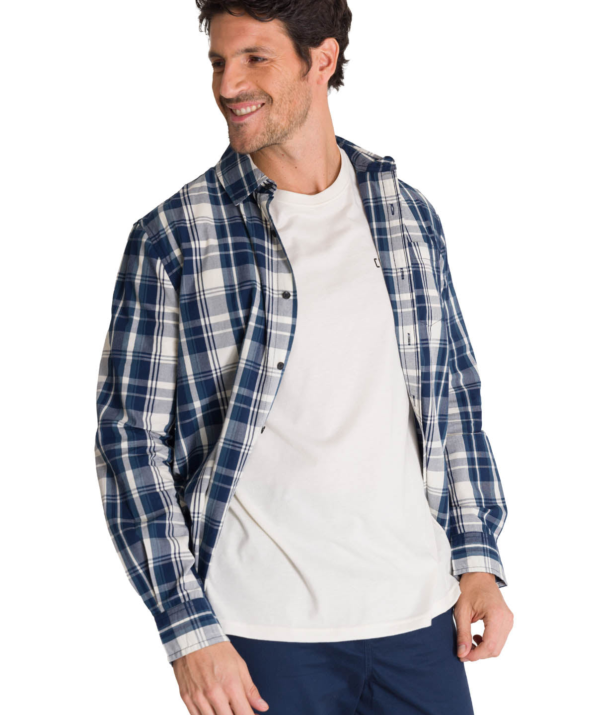 Camisa Manga Larga Hombre Poplin Azul CAT