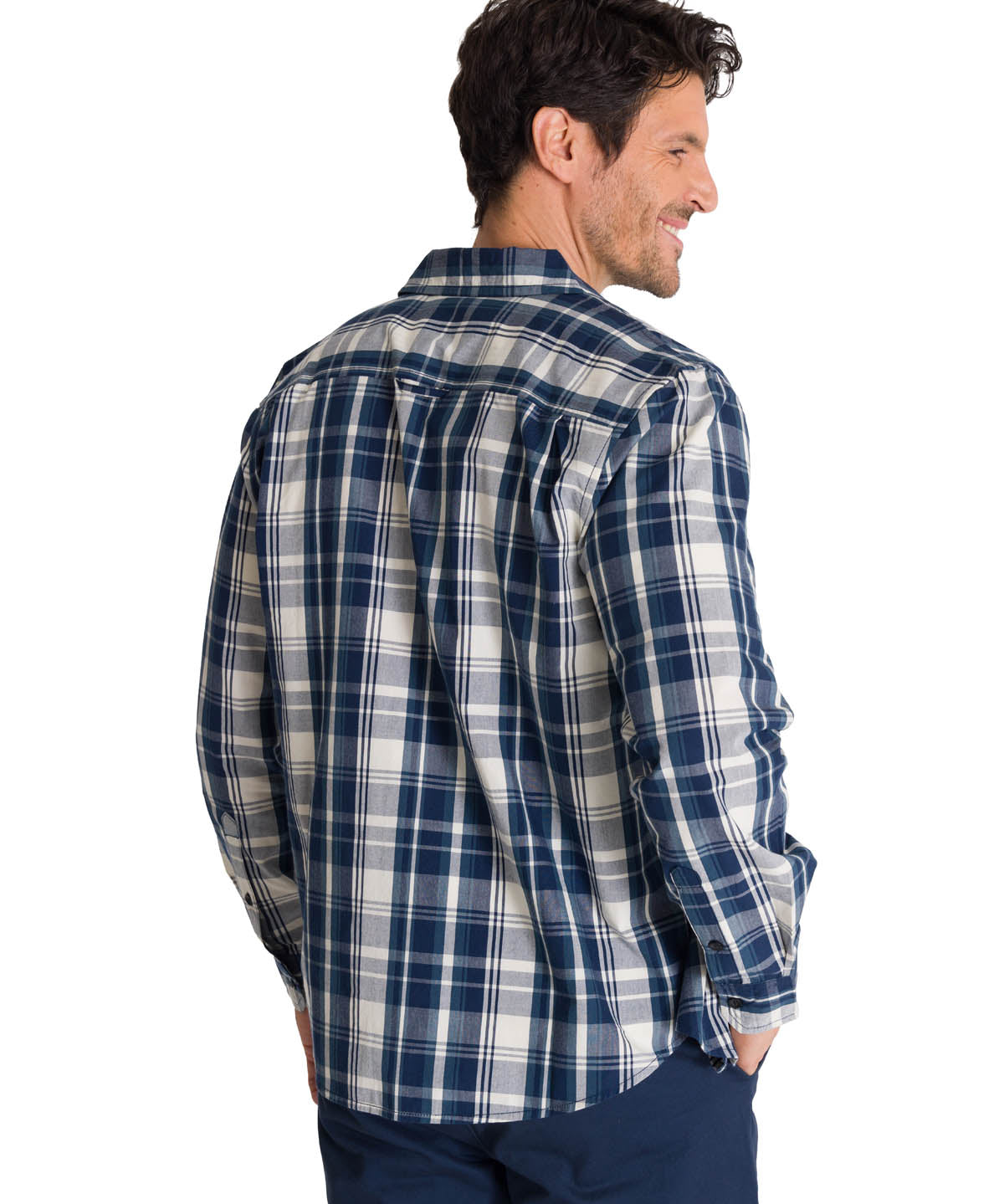 Camisa Manga Larga Hombre Poplin Azul CAT