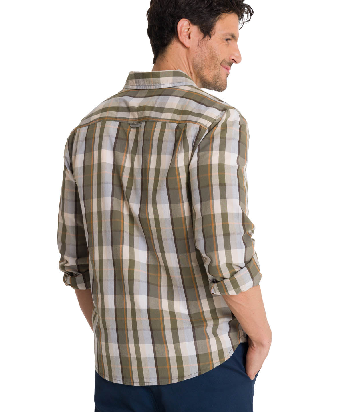 Camisa Manga Larga Hombre Poplin Oliva CAT