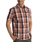 Camisa Manga Corta Hombre Plaid Poplin Terracota CAT
