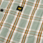 Camisa Manga corta Casual Hombre PLAID POPLIN S/S SHIRT Verde CAT