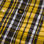 Camisa Manga corta Casual Hombre PLAID POPLIN S/S SHIRT Amarillo CAT