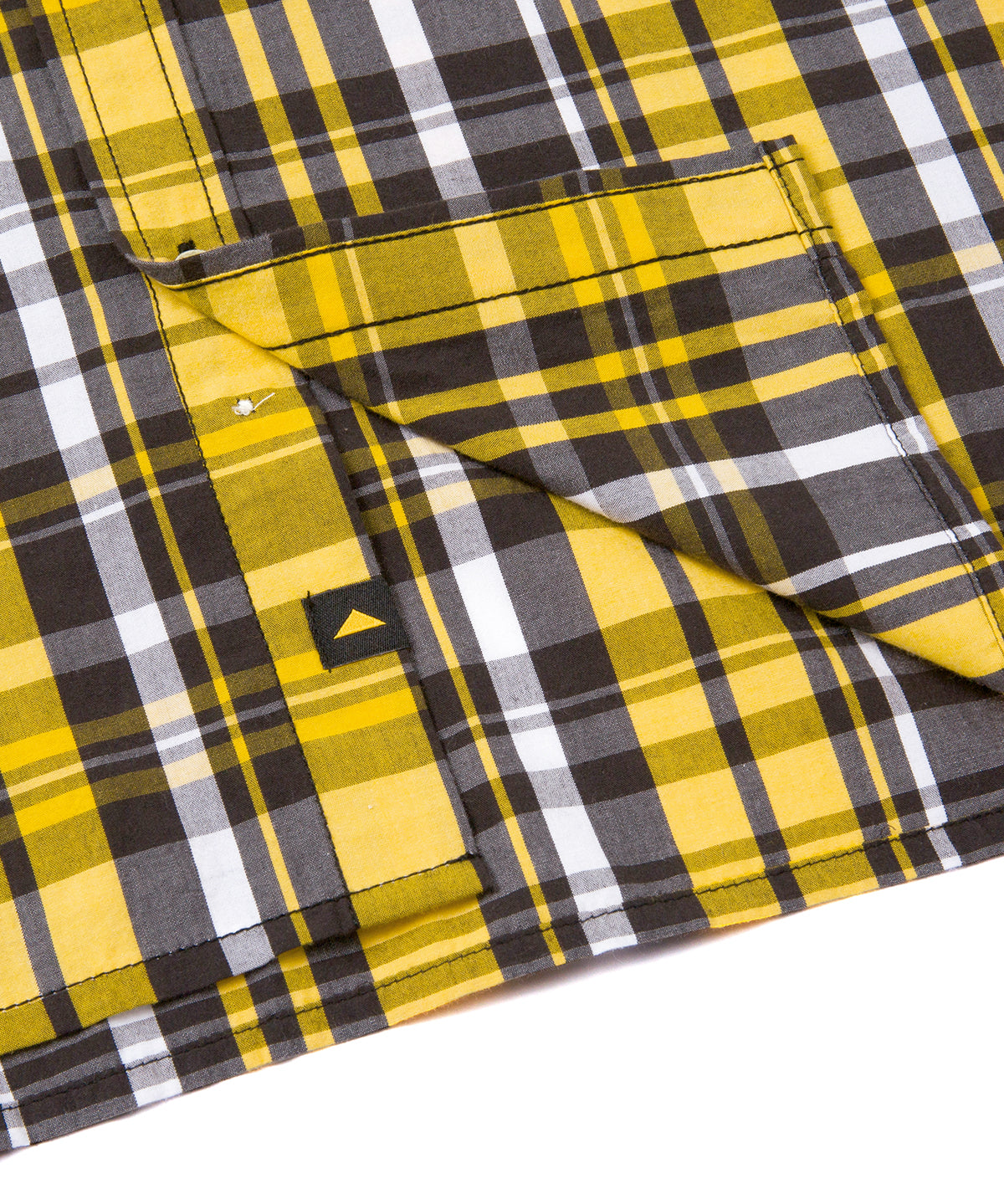 Camisa Manga corta Casual Hombre PLAID POPLIN S/S SHIRT Amarillo CAT