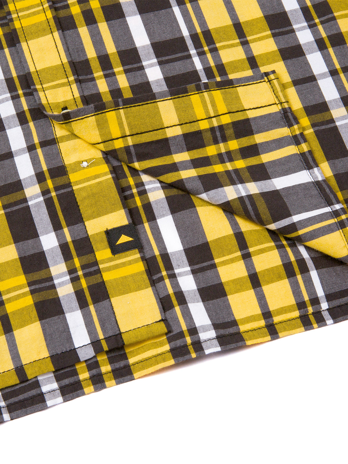 Camisa Manga corta Casual Hombre PLAID POPLIN S/S SHIRT Amarillo CAT